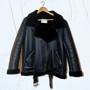 Zara Faux Leather Fur Jacket